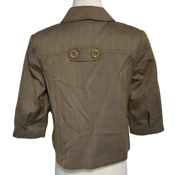 Studio Works SP women’s tan 3/4 sleeve cropped lined jacket NEW - Picture 4 of 8
